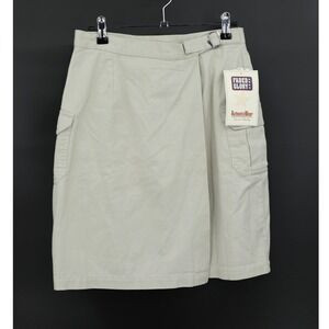 Vintage Y2K Cargo Wrap‎ Skirt 6 Khaki Mallcore Utility Streetwear NOS Deadstock